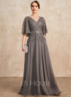 A-line V-Neck Floor-Length Chiffon Lace Mother of the Bride Dress With Rhinestone Crystal Brooch (008286727) - JJ's House Aline Wedding Guest Dress, Mother Of The Bride Dresses Plus Size Fall, Plus Size Mother Of The Bride, Mob Dresses Mother Of Bride, Mother Of The Bride Dresses Plus Size, Fall Mother Of The Bride Dresses, Formal Fall Wedding Guest Dress, Mom Dresses, Elegant Black Tie