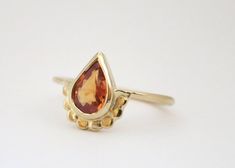 Alternative Engagement ring, Gold ring women, Sapphire gold ring, Sapphire engagement ring, Ring for Orange Sapphire Ring, Gold Ring Women, Sapphire Gold Ring, Ring Pear Shaped, Boho Engagement Ring, Boho Engagement, Pear Cut Engagement Rings, Gold Sapphire Ring, Pear Shaped Ring