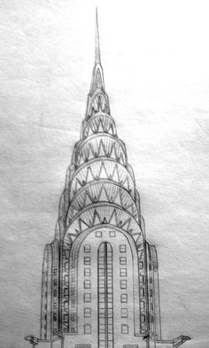 a drawing of a large building with a steeple