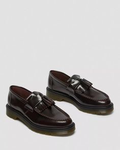 Adrian Arcadia Leather Tassel Loafers in Cherry Red | Dr. Martens Doc Martens Loafers, Cherry Red Dr Martens, Dr Martens Loafers, Red Dr Martens, Dr Martens Adrian, Red Doc Martens, 2976 Chelsea Boots, Jadon Boots, Red Loafers