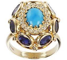 Radiating regal style, this gemstone ring is fit for a woman with royal tastes. From Arte d'Oro® 18K Gold Jewelry. Kubler Ross, Regal Style, Two Rings, 18k Gold Jewelry, Oval Ring, Oval Rings, Rocks And Gems, 14k Gold Ring, Delicate Rings