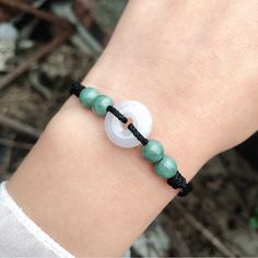 🍀 personalized：【yes 】➜Please feel free to contact me. 🍀 Bead Materials ：Good polished nature Burma jadeite ,Grade A jade BEADS 🍀 length：【length is adjustable and can be made as you want】➜You can just tell me what is the net size of your wrist. 🍀 Rope colors：【Black/coffee/Red】-Other colors are available，Just give messages and tell me which color do you like. 🍀 processing time： 1-2 workdays 🍀 PS: My friend, This could be a great gift for your friends and family. Could you please give me a po Casual Jade Jewelry As Gift, Casual Round Jade Jewelry, Adjustable Jade Bracelet, Black Jade Bracelets Gift, Hand-strung Jade Bracelet Perfect As A Gift, Hand-strung Green Jade Beaded Bracelets, Hand-strung Green Jade Bracelets, Jade Bracelet, Beaded Material