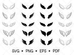 black and white wings svg files