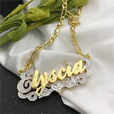 Material: Copper. Color: Gold. Process: Gold plated. Chain Length: 14",16",18",20",22". Recipient: Woman, Mom, Wife, Girl Friend, Children, Family. Product Type: Personalized Jewelry. Gift Type: Necklace.  Occasions: Valentine's Day, Mother's Day, Christmas, Birthday, etc. Necklace Type: Name Necklace. Brand: Silviax Jewelry. Birds Name, Girl Friend, Copper Color, Personalized Necklace, Name Necklace, Christmas Birthday, Personalized Custom, Chain Lengths, Chain Length