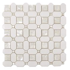 a white and beige mosaic tile pattern