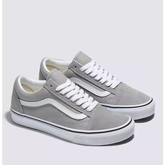 Only Worn Once For A Few Hours! Otherwise Brand New With Original Laces. - Us Men 5.0 - Us Women 6.5 Vans Old Skool Gray, Checkered Shoes, Black High Top Sneakers, Blue Vans, Vans Red, Vans Black And White, New Vans, Orange Shoes, Vans Slip On