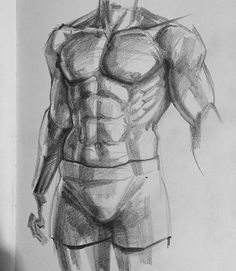 a drawing of a muscular man with his hands on his hips