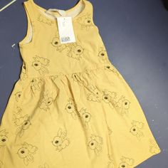 Sleeveless, Brand New And Very Adorable Cute Yellow Cotton Sleeveless Dress, Cute Yellow Sleeveless Cotton Dress, H&m Sleeveless Sundress, Yellow Fitted Sleeveless Cotton Dress, Fitted Sleeveless Yellow Cotton Dress, Yellow Sleeveless Sundress For Playtime, Playful Yellow Dress For Playwear, Casual Yellow Playwear Dresses, Casual Yellow Dresses For Playwear