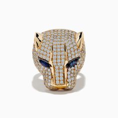 Effy Signature 14K Yellow Gold Sapphire and Diamond Panther Ring Panther Ring, Signature Collection, Girls Best Friend, Gold Yellow, Cyberpunk, Panther, Sapphire, Diamonds, Yellow Gold