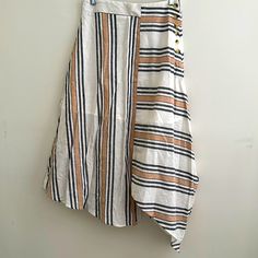 Women’s Stripe Asymmetrical A-Line Skirt Half Lining Slip Insert Lightweight 28” Waist 34” Length Chic Asymmetrical Cotton Bottoms, Cotton Asymmetrical Skirt For Day Out, Casual Asymmetrical Lined Wrap Skirt, Casual Asymmetrical Relaxed Skirt, Chic Cotton Bottoms With Asymmetrical Hem, Chic Asymmetrical Cotton Skirt, Casual White Asymmetrical Skirt, Summer Asymmetrical Cotton Skirt, Asymmetrical Summer Wrap Skirt