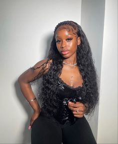 Prom Hairstyles For Black Women Deep Wave, Wet And Wavy Slick Back Ponytail, Wet And Wavy Wig Hairstyles With Braids, Prom Hair Black Women Classy, Cute Wet And Wavy Hairstyles, Prom Hairstyle Black Women, Curly Prom Hairstyles Black Women, Deep Wave Lace Front Wigs Styles, Wet Wavy Lace Front Wigs