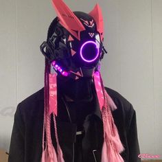 Qteee - Cyberpunk Techwear Helmet with LED Light Mask - Perfect for Cosplay and Tech Enthusiasts Techwear Helmet, Crazy Mask, Led Light Mask, Cyberpunk Techwear, Rave Mask, Light Mask, Halloween Carnival Party, Party Night Club, Crazy Night