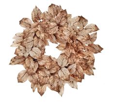 a wreath made out of leaves on a white background