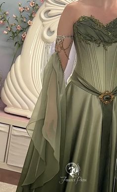 Elven Bridal Sleeves - Etsy Green Medieval Dress Dragon, Elf Dresses For Women, Elf Fairy Dresses, Forest Fairy Dresses For Women, Fairy Dress Inspired, Elven Wedding Dress Art, Green Fairy Dress Formal, Enchanted Dress Rustic, Enchanted Forest Gown Green