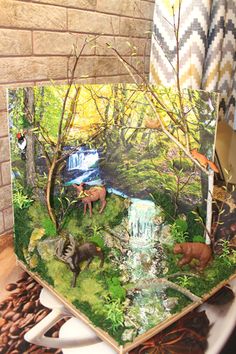 Макет леса Rain Forest Diorama, Miniature Forest, Hunting Crafts, Homeschool Nature, Rainforest Theme, Nature 3d, Lady Tsunade