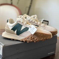 Brand New In Box (The Box Itself Is A Little Dented From Moving Recently). Never Worn. New Balance Xc-72 Color Is Sea Salt With Nightwatch Green. Gumshoe Sole. New Balance Xc 72, Shoes New Balance, New Balance Shoes, Sea Salt, Womens Shoes Sneakers, New Balance, Shoes Sneakers, Salt, Size 7