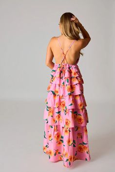 If sunshine were a dress, this one would be it! Her straps cross in the back with a tie to adjust to your comfort. The v-neck and ruffled tiers make her fun and flirty! This Callie Maxi is a must have for all this seasons events. *Available at our Rehoboth Beach location or Online Pink Sunflowers, Buddy Love, Rehoboth Beach, Tiered Maxi Dress, Babydoll Dress, Dresses Xs, Engagement Party, Must Haves, V Neck