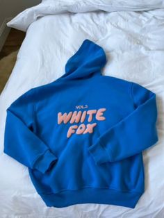 White Fox Hoodie Blue And Pink, White Fox Hoodie Vol 3, White Fox Hoodie Blue, White Fox Blue Hoodie, Blue White Fox Hoodie, Whitefox Boutique Hoodie, Winter Hoodie With Logo Print, Fall Logo Print Hoodie Sweatshirt, Fall Hoodie Sweatshirt With Logo Print