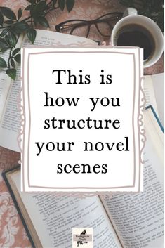 an open book with the words, this is how you structure your novel scenes