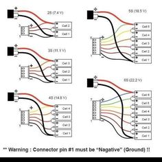 four different wiring diagrams showing the various wires that are connected to each other and labeled in red