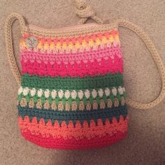 Nwot, Great Colorful Small Purse!! Casual Multicolor Summer Satchel, Cute Multicolor Shoulder Bag With Phone Pocket, Cute Multicolor Shoulder Bag With Phone Holder, Casual Multicolor Beach Satchel, Casual Multicolor Satchel For Beach, Casual Crochet Pouch Bag, Pink Casual Satchel For Summer, Colorful Casual Vacation Shoulder Bag, Colorful Casual Shoulder Bag For Vacation