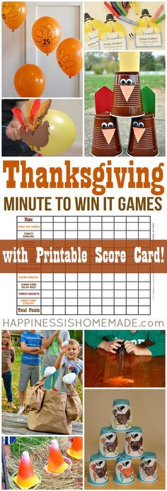 thanksgiving games for kids with printable score cards