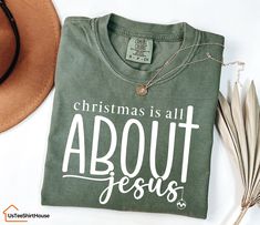 Comfort Colors®  Religious Christmas Shirt, Christmas Is All About Jesus Shirt, Christian Shirt, Christmas Day Gift, Jesus Shirt -Sizing and Color Guidelines- We use Comfort Colors Heavyweight brands t-shirts for all the listings where you see Comfort Colors in the title. The shirts are Unisex size. They are meant to be loose-fitting, so ordering one size smaller is recommended if you want a tighter fit. Each of our shirts is meticulously crafted to your specifications, making returns or exchang Jesus Christmas Shirts, Christian Christmas Tshirt, Christmas Shirts Vinyl, Jesus Christmas Shirt, Christmas Cruise, Shirts Vinyl, Christmas Tee Shirts, Shirt Sayings, Christmas T Shirts