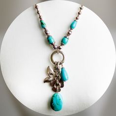 Beautiful Bohemian Charm Three Words That Never Disappoint! The Turquoise Colored Beads With Silver Accents Add A Fun And Carefree Vibe To Any Look! Pair It With Purple For A Surprisingly Appealing Look. 13 Inches Long With Adjustable Chain Turquoise Beaded Dangle Necklaces, Turquoise Beaded Chain Necklace With Dangle, Adjustable Turquoise Necklace With Dangling Beads, Turquoise Beaded Long Necklace With Dangling Beads, Bohemian Turquoise Dangle Beaded Necklaces, Bohemian Turquoise Necklace With Dangling Beads, Bohemian Turquoise Beaded Dangle Necklaces, Festival Turquoise Beaded Chain Necklace, Turquoise Bohemian Beaded Chain Jewelry