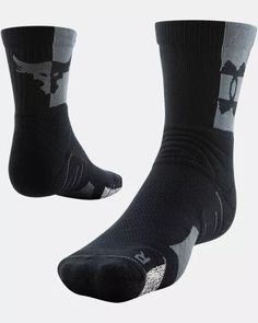 Up for Grabs: Brand Spankin' New with Tags Guaranteed Authentic   Under Armour Men's Women's Project Rock Playmaker Mid Crew Training Socks (1 Pair)   Color: Black Size: Large Men's Shoe Size: 8-12 Women's Shoe Size: 9-12     Normally $20.00 Project Rock training gear was built to help you find boundaries, then push right through them. Everything in this collection was personally approved by Dwayne Johnson, the hardest worker in the room. ANY room. Sweat-activated ArmourGrip™ yarns in forefoot p Hardest Worker In The Room, Training Gear, Large Man, Men's Shoe, Dwayne Johnson, Under Armour Men, Men Shoes Size, Boundaries, Fitness Fashion