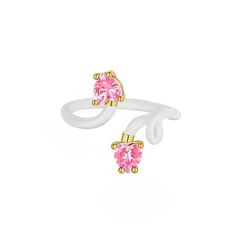 Complement your unique style with this House of Frosted white enamel & pink topaz ring. Click on this JEWELRY & WATCHES GUIDE to learn about fit, styles, materials and more! Complement your unique style with this House of Frosted white enamel & pink topaz ring. Click on this JEWELRY & WATCHES GUIDE to learn about fit, styles, materials and more! FEATURES Width: 3 mm Shank style: straight Metal: sterling silver Plating: 14k gold Finish: polished Nickel freeSTONE DETAILS Stone type: pink topaz Tot Fine Jewelry Pink Enamel Ring, Pink Enamel Ring For Wedding, Fine Pink Enamel Rings, White Enamel Fine Jewelry Ring, Pink Enamel Anniversary Ring, White Diamond Enamel Ring, White Birthstone Ring With Prong Setting In 14k Gold, White 14k Gold Birthstone Ring With Prong Setting, White Diamond Enamel Wedding Ring