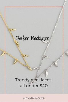 Trendy choker necklace collection all under $40! Our choker necklaces are all made of 925 sterling silver or 18k gold plated. Free shipping with a cute jewelry box! Perfect for everyday wear and important moments! Also best gifts for girlfriend, best friend, and your mom! Check them out on our website TODAY! #jewelry #necklace #style #gifts #accessories #fashion