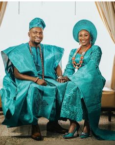 This beautiful traditional wedding aso oke is for couple (bride & groom) but you can order them separately under variations. This outfit is made from aso oke fully embellished with embroidered. This complete outfits comes in: Bride - Buba (blouse), Iro (wrapper), & gele (head tie) Groom - Agbada (Overall garment), Danshiki shirt (shirt), Sokoto (pant), & Fila (cap) Note: Contact us if you need autogele but the bride is wearing Gele . If you need hand fan contact us too. Items ship in Yoruba Traditional Wedding Attire, Traditional Wedding Styles, Nigerian Wedding Dresses Traditional, Nigerian Wedding Dress, Yoruba Bride, African Party Dresses, African Wedding Attire, Yoruba Wedding, Traditional Wedding Attire