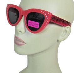 BETSEY JOHNSON Red Cat Eye Sunglasses Bling-accented Rims Animal Print Arms Red Cat Eye Sunglasses with Bling-accented Rims and Animal Print Arms Solid Smoke Lenses Pink Heart Logo on Left Earpiece - BETSEY JOHNSON Logo on Right Earpiece Hot Sunglasses at a Great Price! International Buyers, please note that import duties, taxes and charges are not included in the item price or shipping charges. These charges are the buyer's responsibility. Please check with your country's customs office to determine what these additional costs will be prior to bidding/buying  Thanks for visiting! Track Page Views With Auctiva's FREE Counter Pink Heart Logo, Red Cat Eye Sunglasses, Red Cat Eye, Red Cat, Heart Logo, Pink Heart, Cat Eye Sunglasses, Betsey Johnson, Cat Eye