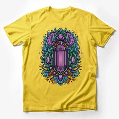 Colorful Crystal Mandala T-Shirt, Gemstone Design, Unisex Graphic Tee, Casual Streetwear, Festival Fashion, Spiritual Clothing Male T-Shirt Custom graphic T-Shirt.Customize your color Purple Cotton T-shirt With Sublimation Print, Purple Crew Neck T-shirt With Front Print, Yellow T-shirt With Front Print, Yellow Short Sleeve T-shirt With Front Print, Purple Graphic Tee With Sublimation Print, Yellow Short Sleeve T-shirt With Sublimation Print, Yellow Graphic Design Short Sleeve T-shirt, Yellow T-shirt With Sublimation Print, Yellow T-shirt With Sublimation Print Short Sleeves