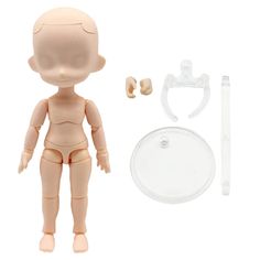 the doll is next to its accessories on a white background