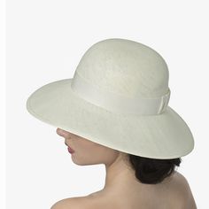 The Audrey, Ivory - Bijou Van Ness White Toquilla Straw Hat For Garden Party, Classic White Boater Hat With Curved Brim, Chic Cream Toquilla Straw Boater Hat, Chic Formal Panama Hat With Curved Brim, Classic White Summer Top Hat, Chic Formal Panama Hat With Flat Brim, Elegant Toquilla Straw Panama Hat, Elegant Wide Brim Toquilla Straw Fedora, Classic Cream Brimmed Straw Hat