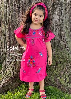 Want to match with your mini me? This Beautiful Women's and Girl's Mexican Dress is perfect for matching at a special event or just for fun! The price listed includes one adult size dress and one child's size dress. There are two length options for the women's dress: 1. Short 2. Long Mexican Dresses For Kids, Mexican Fiesta Party Outfit, Kids Traditional Dress, Hand Embroidered Tunics, Encanto Birthday, Traditional Mexican Dress, Ballet Folklorico, Mexican Fiesta Party, Mexican Embroidered Dress