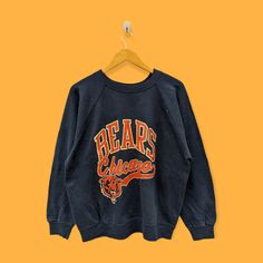 vintage 90s Chicago bears sweatshirt Chicago bears crewneck Chicago bears sweater pullover streetwear sports style blue colour size large by YoungmodernCo on Etsy Chicago Bears Sweatshirt, Style Bleu, Style Sportif, Sports Style, Sport Style, Sweater Pullover, Chicago Bears, Blue Colour, Vintage Wear