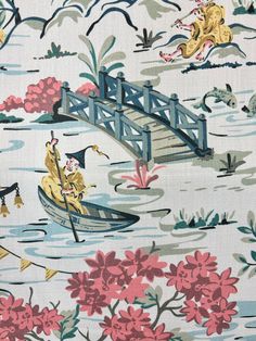 an image of a wallpaper with flowers and cats on the boat in the water