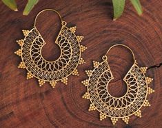 Mandala Earrings,brass Earrings, Hoop Earrings, Boho Earrings, Tribal Earrings, Gift for Her, Tribal Design, Ethnic Earrings - Etsy Mandala Earrings, Womens Chokers, Three Star, Plan My Wedding, Ethnic Earrings, Earrings Hoop, Brass Necklace, Labradorite Ring, Earrings Boho