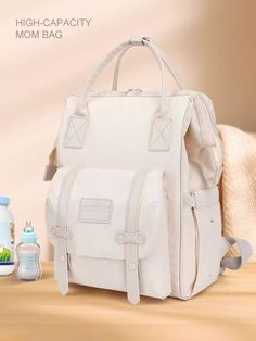 Occasion: Household Storage Material: Polyester Pattern: Solid Color Fashion Element: Sewing Line Features: Waterproof Korean Milk, Mom Backpack, Portable Bag, Women's Backpacks, Backpack Storage, Student Backpacks, Backpack Sport, Color Fashion, Rain Cover