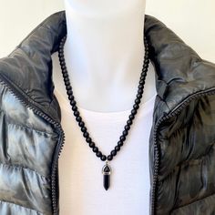 Welcome to our store ❤💕 If You Are Looking For A Simple Black Everyday Necklace, This Black Necklace Is For You! ► We created this necklace by combining Black, Shiny and Matte Onyx Beads and Black Quartz Pendant. ►► If you buy this necklace, I will send you a black onyx gift bracelet. ► This necklace is made of 8 mm shiny and matte onyx beads. ► Necklace and bracelet are adjustable macrame. In this way, you can easily use it in the setting you want. This Necklace; ► You can buy it as a gift for Black Necklace For Men, Unique Mens Necklace, Black Crystal Necklace, Mens Beaded Necklaces, Casual Necklaces, Necklace Mens, Gift Bracelet, Black Quartz, Black Beaded Jewelry