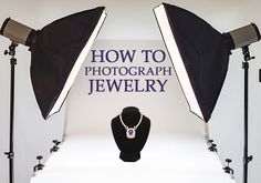 a photo studio with lighting equipment and jewelry