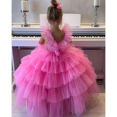 Birthday Party Baby Girl Dress, Bright Pink Girl Dress, Maxi Puffy Dress for Girl, Flower Girl Dress, Princess Dress, Photoshoot Girl Outfit - Etsy Barbie Tutu, Girl Pageant Dresses, Tutu Rosa, Valentina Dress, Rosa Barbie, Soft Pink Dress, Dresses Birthday, Pink Ball Gown, Cheap Flower Girl Dresses