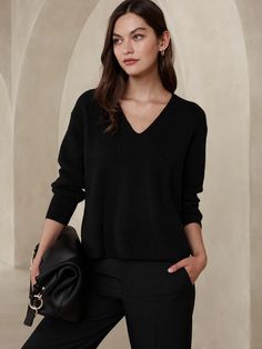 Chunky Deep V-Neck Sweater | Banana Republic Factory Trendy V-neck Sweater For Work, Knit V-neck Sweater With Ribbed Cuffs, Ribbed V-neck Sweater For Layering, Knit V-neck Top With Ribbed Cuffs, V-neck Sweater With Ribbed Cuffs For Layering, Trendy V-neck Fine Knit Sweater, Trendy V-neck Sweater For Workwear, V-neck Knit Sweater With Ribbed Cuffs, V-neck Fine Knit Sweater For Work