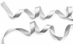 silver ribbon on white background with clipping path