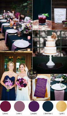 a collage of photos with different wedding colors