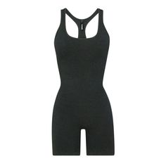 Take comfort to-go in this classic racerback onesie ready for everything on your agenda. Features a built-in powermesh bra for light support and hits at... Light Grey Leggings, Onyx Color, Onyx Colour, One Shoulder Jumpsuit, Knit Jumpsuit, Long Sleeve Jumpsuit, Black Romper, Sleeveless Jumpsuits, Cozy Knits