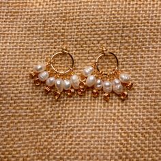 Pearls Earrings, Gold Hand, Made With Love, With Love, Etsy Earrings, Hand Made, Pearl Earrings, Charms, Jewelry Making