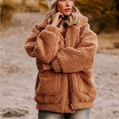 Teddy Bear Women Coat Faux Fur Jacket Oversized Fit Teddy Bear Outfit, Mustard Cardigan, Teddy Bear Jacket, Soft Knit Cardigan, Teddy Bear Coat, Bear Coat, Hot Sweater, Fitted Coat, Twist Style